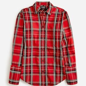 J. Crew Garçon Tartan Plaid Shirt, Poplin Organic Cotton, size 2
